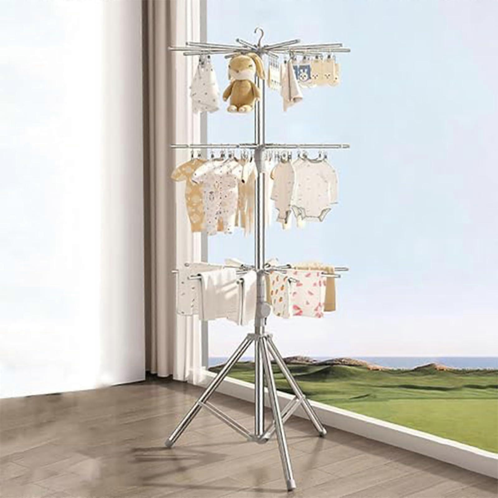 Foldable SpaceSaving Clothes Drying Rack with RustResistant Aluminum Frame for Indoor Outdoor Use