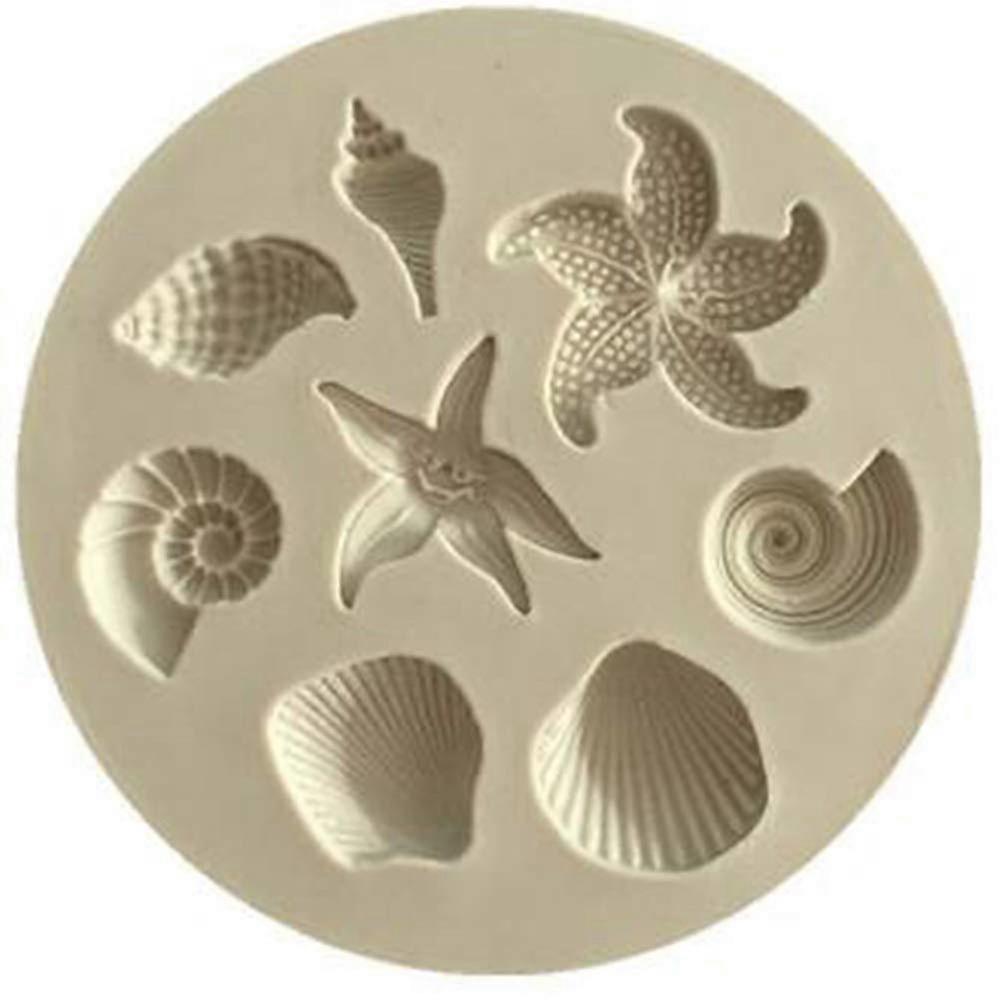 Silicone Fondant Molds Sea Creatures Starfish Shell Conch Cake Decorating Reusable Nonstick