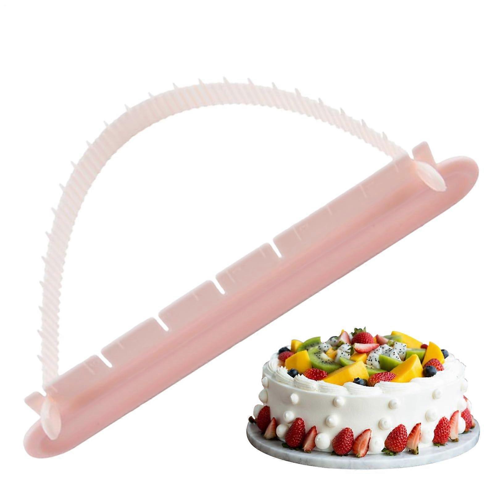 Adjustable Cake Arc Ruler with Graduated Scale, 14 Widths, Precise Border Decorating Tool, Pink