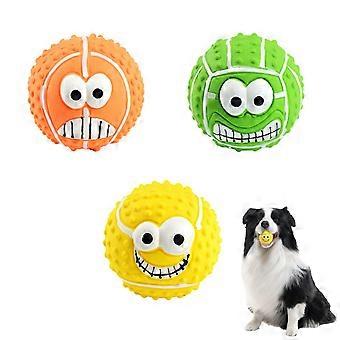 Confezione da 3 giocattoli cigolanti in gomma e lattice da 8 cm, morbide palline rimbalzanti per animali domestici di taglia media