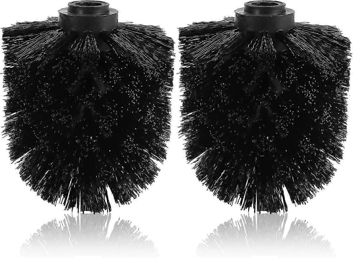 2pcs Toilet Brush Replacement Head Cleaning Tool Replacement Head 8x9.5cm Black
