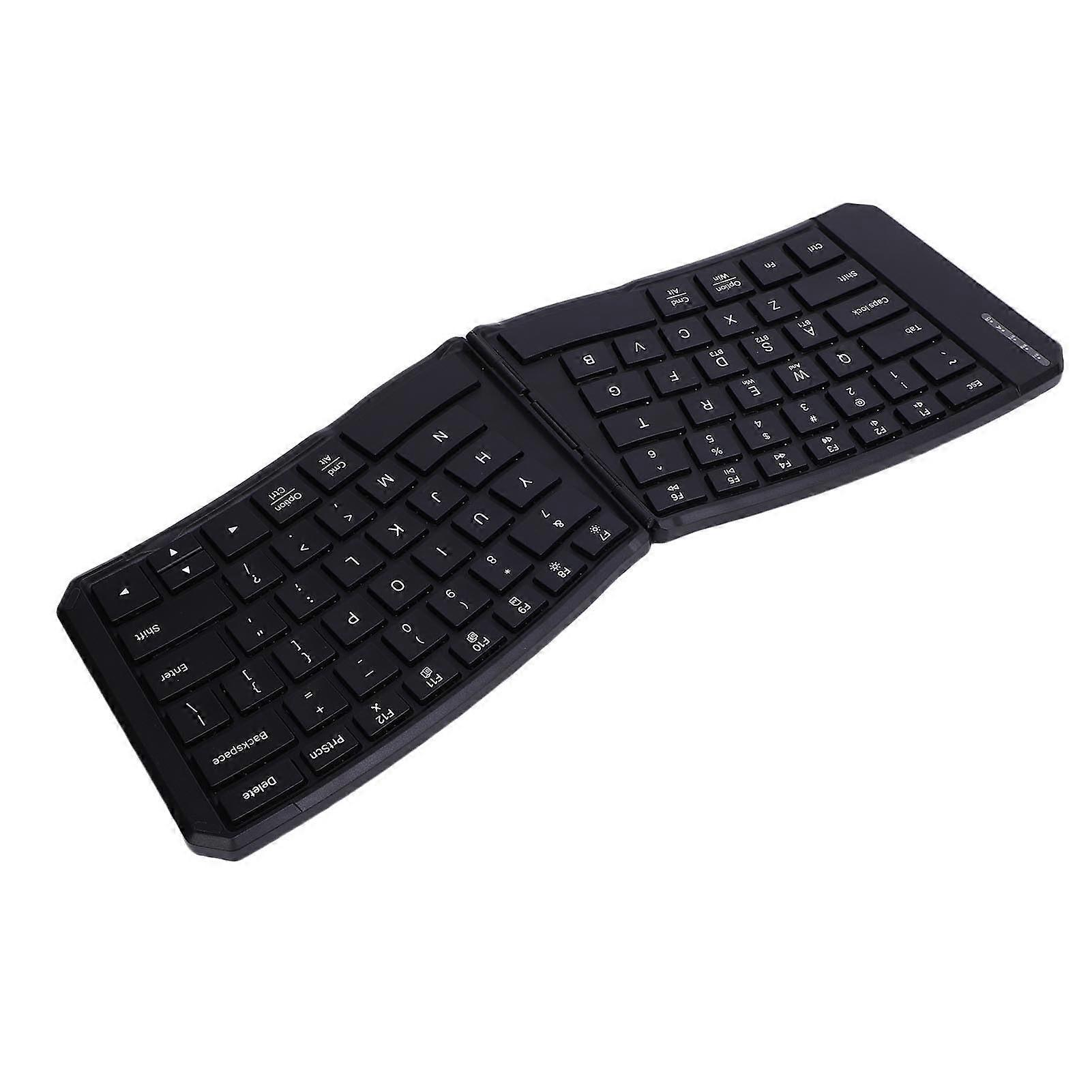 Foldable Bluetooth Keyboard with Ergonomic Angle, Quiet Keys, MultiDevice Sync for iOS and Mac