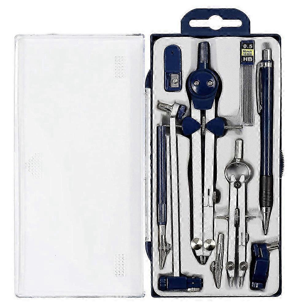 9Pc Geometry Set Metal Compass Geometry Precision Tool for Student