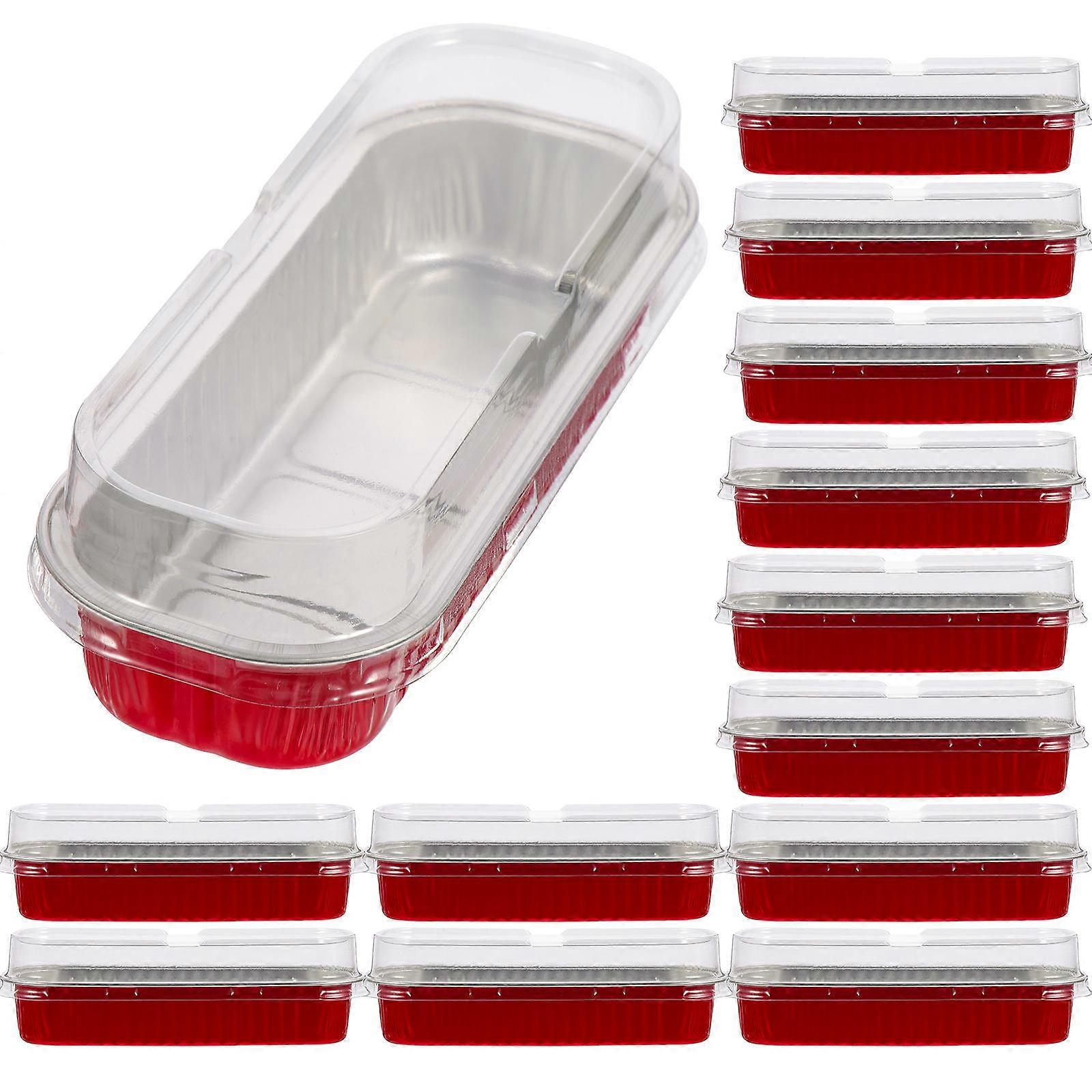 Aluminum Foil Cake Box for Baking with 30Pcs Clear Rectangular Containers