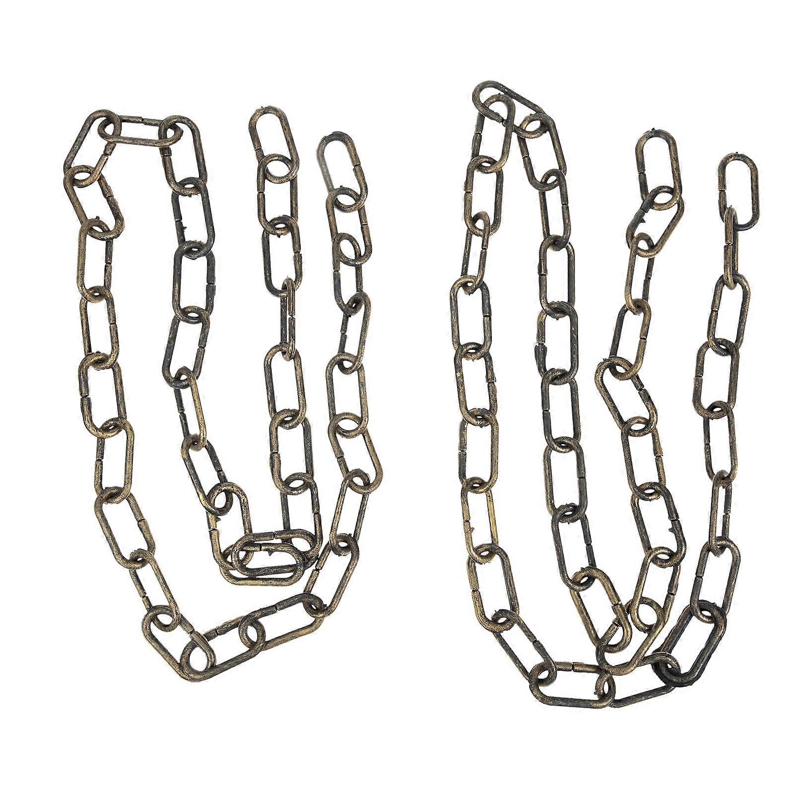 Halloween Plastic Barrier Chain Simulation Chain for Party 2Pcs Golden