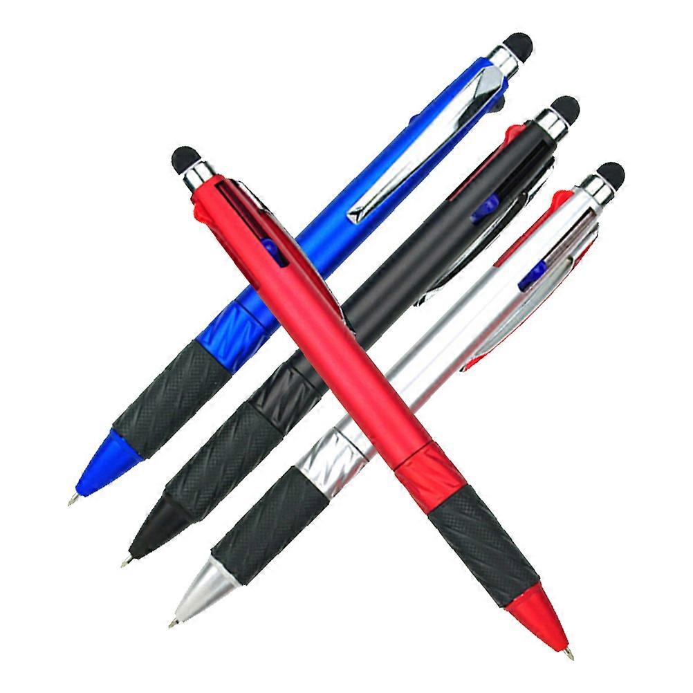 3-Color Ballpoint Pens with Stylus for Writing 4Pcs Multipurpose Set