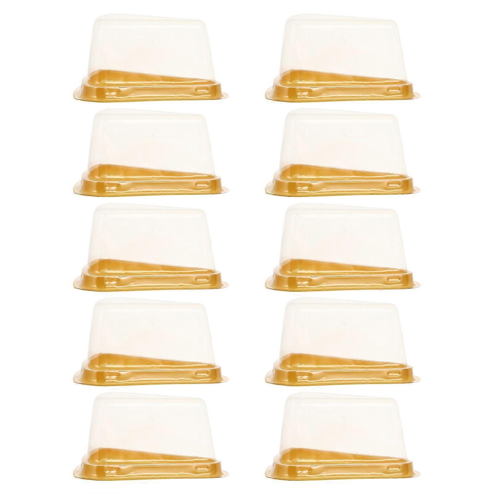 100pcs Transparent Triangle Mousse Cake Boxes Single Cupcake Container