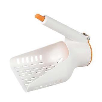 Cat Litter Scoop with OneButton Waste Release and Wide Slats Nonstick Easy Clean for Clumping Litter