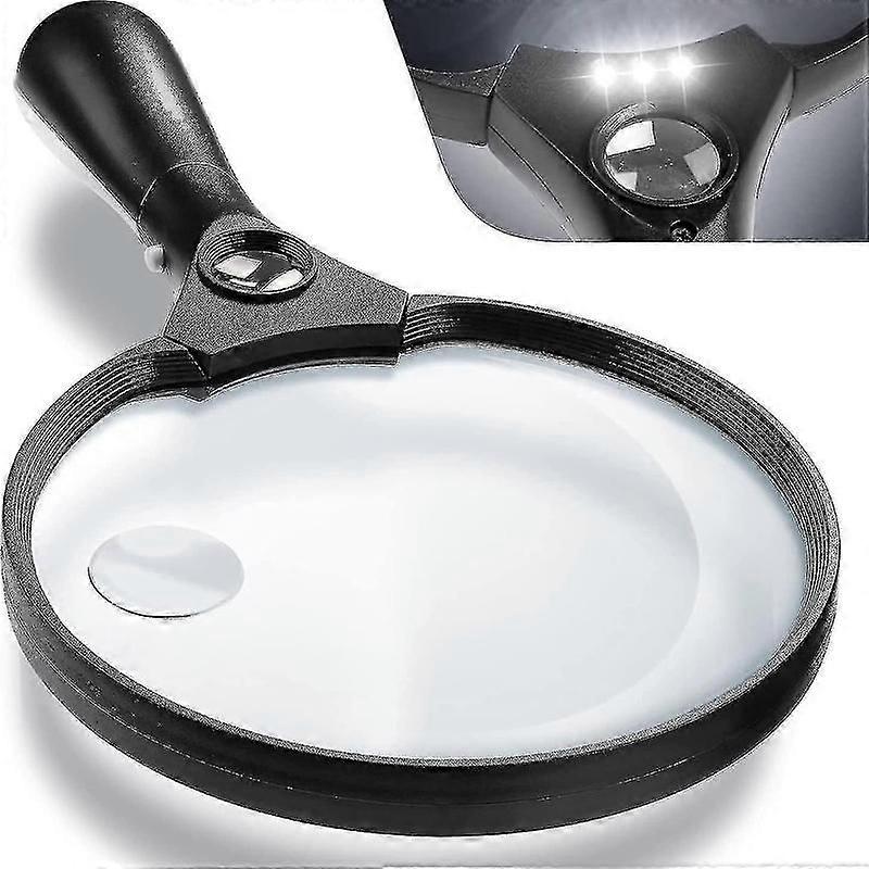 Loupe 25x avec éclairage portatif extra large incassable
