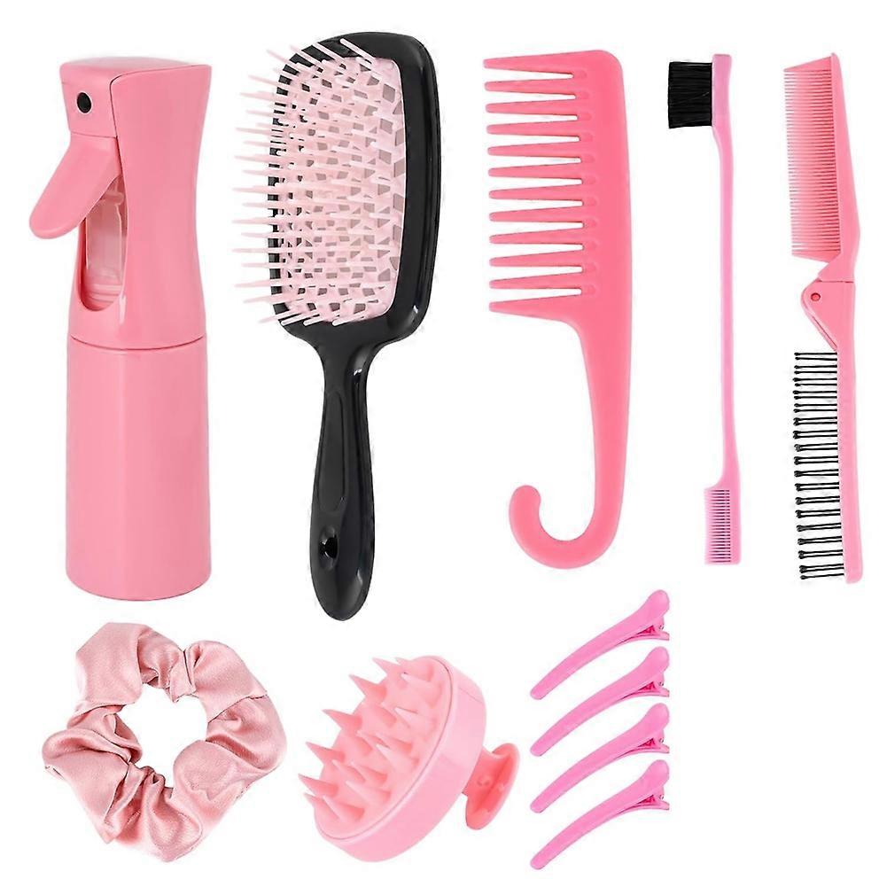 Escova de cabelo para boneca compatível com 4 pentes e frasco.