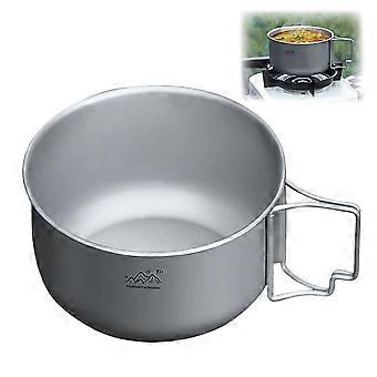 Titanium Coated Camping Stockpot, Foldable Portable Outdoor Cookware, Multifunctional Instant Noodle Bowl