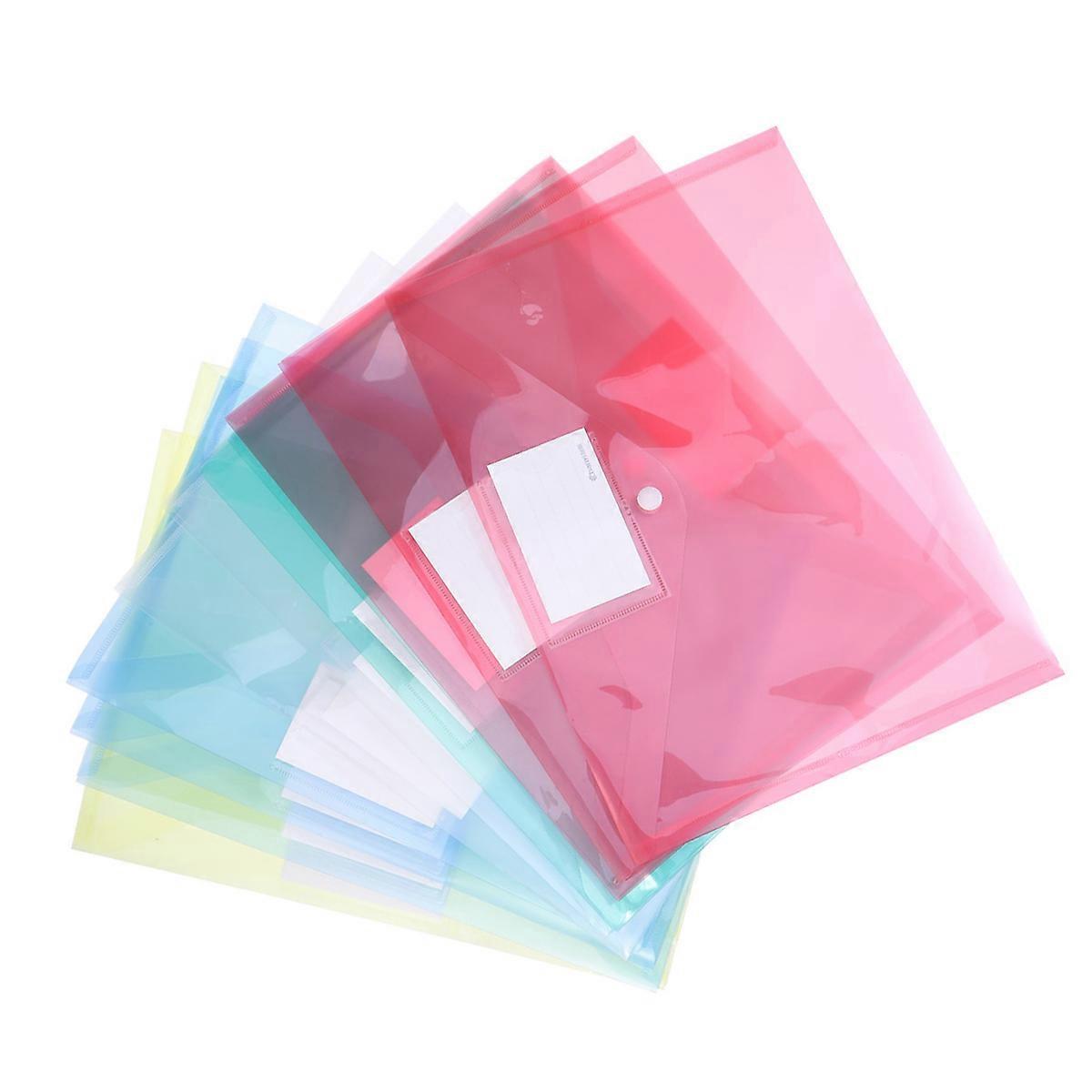 Transparent File Folder for Storage Use 25Pcs Assorted Color Button Document