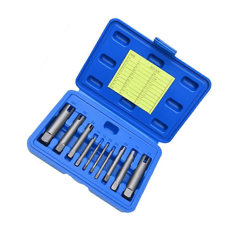 Stripped Bolt Extractor Set Alloy Metal Screw Extractor for Screw Rust Silver Function 10Pcs