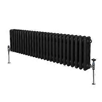 Traditional 3 Column Radiator 300mm x 1192mm Modern Central Heating Heater Matt Black Carbon Steel