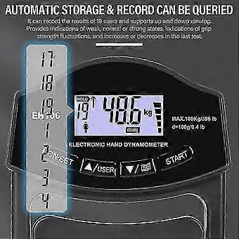 Testador de força de preensão, medidor digital de força de preensão manual de 396 libras/180 kg