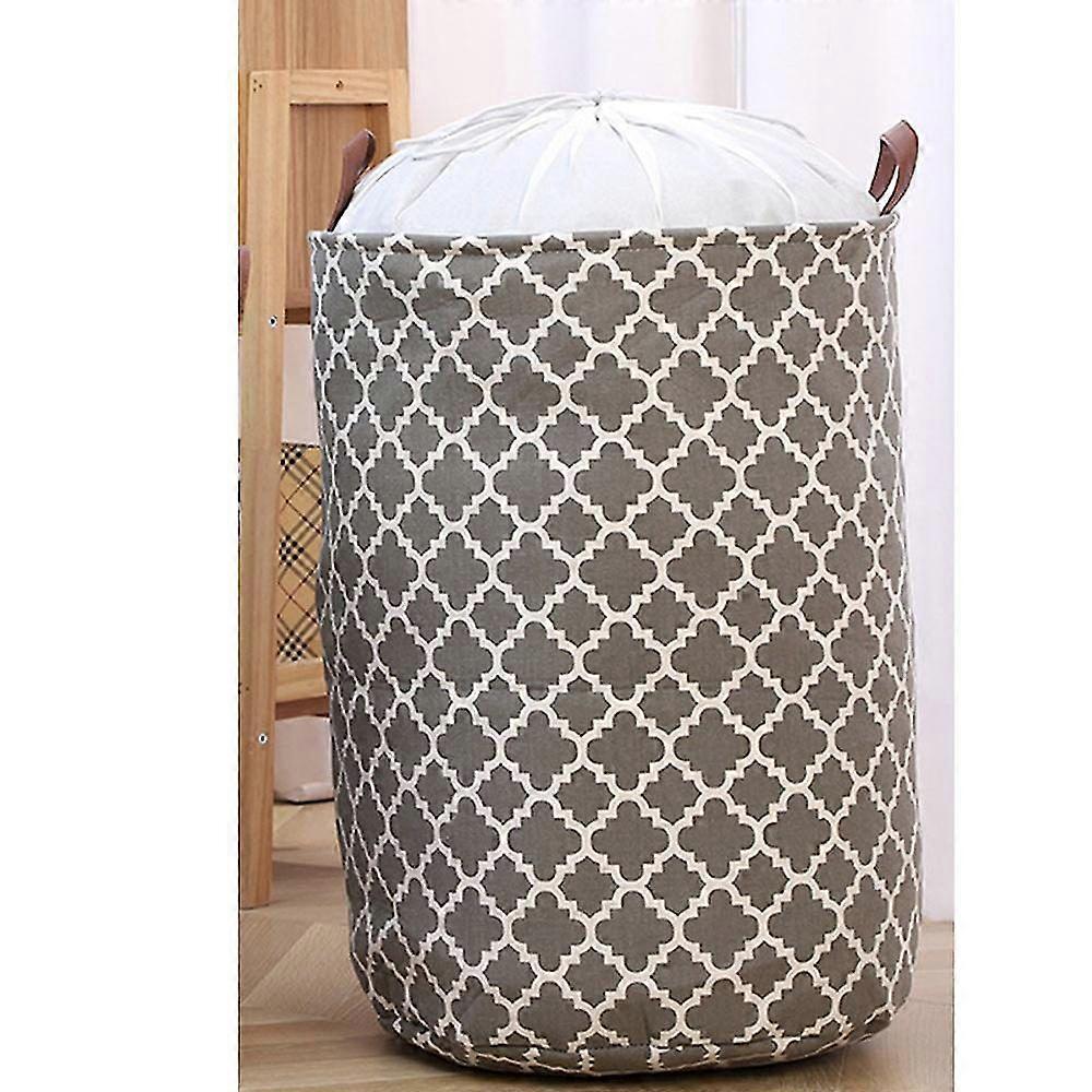Stylish Large Laundry Basket with Durable Leather Handles & Drawstring Closure - Waterproof & Versatile Storage Solution