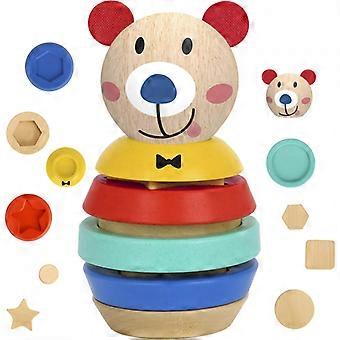 TOOKY TOY Träpussel Pyramidformer Teddybjörn 11 st