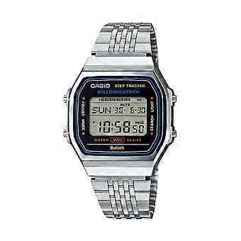 CASIO VINTAGE BLUETOOTH® SMARTPHONE LINK - STEEL - built-in accelerometer senses body movements + steps counter - BLACK