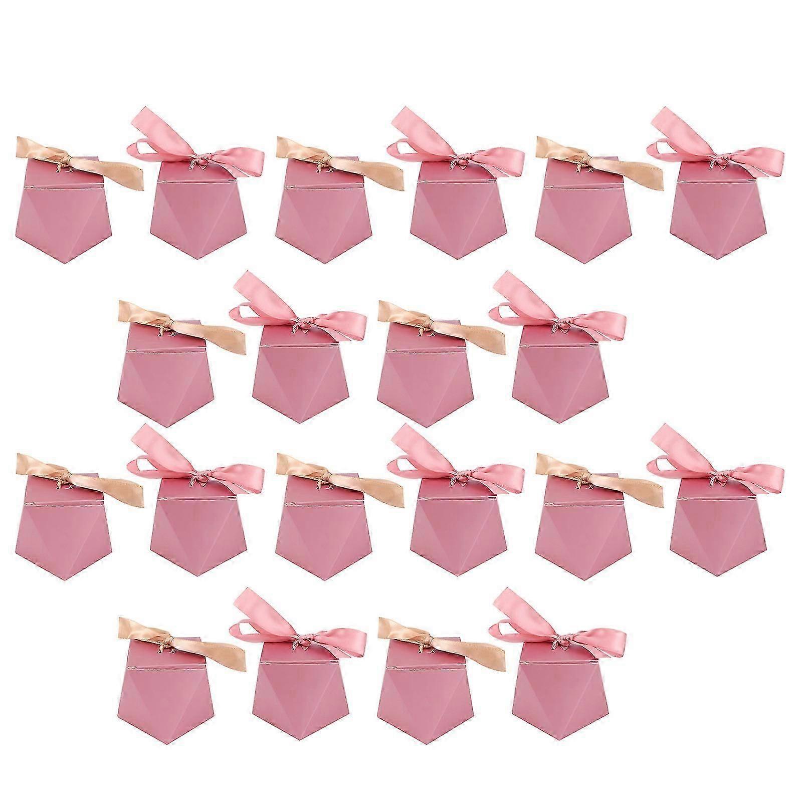 Pink Candy Packing Box for Wedding 20Pcs Diamond Shape Candy Boxes