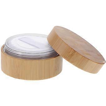30ml tom pulverveske Tre kosmetisk pulverveske Make-up svampholder med lokk og pulverpuff