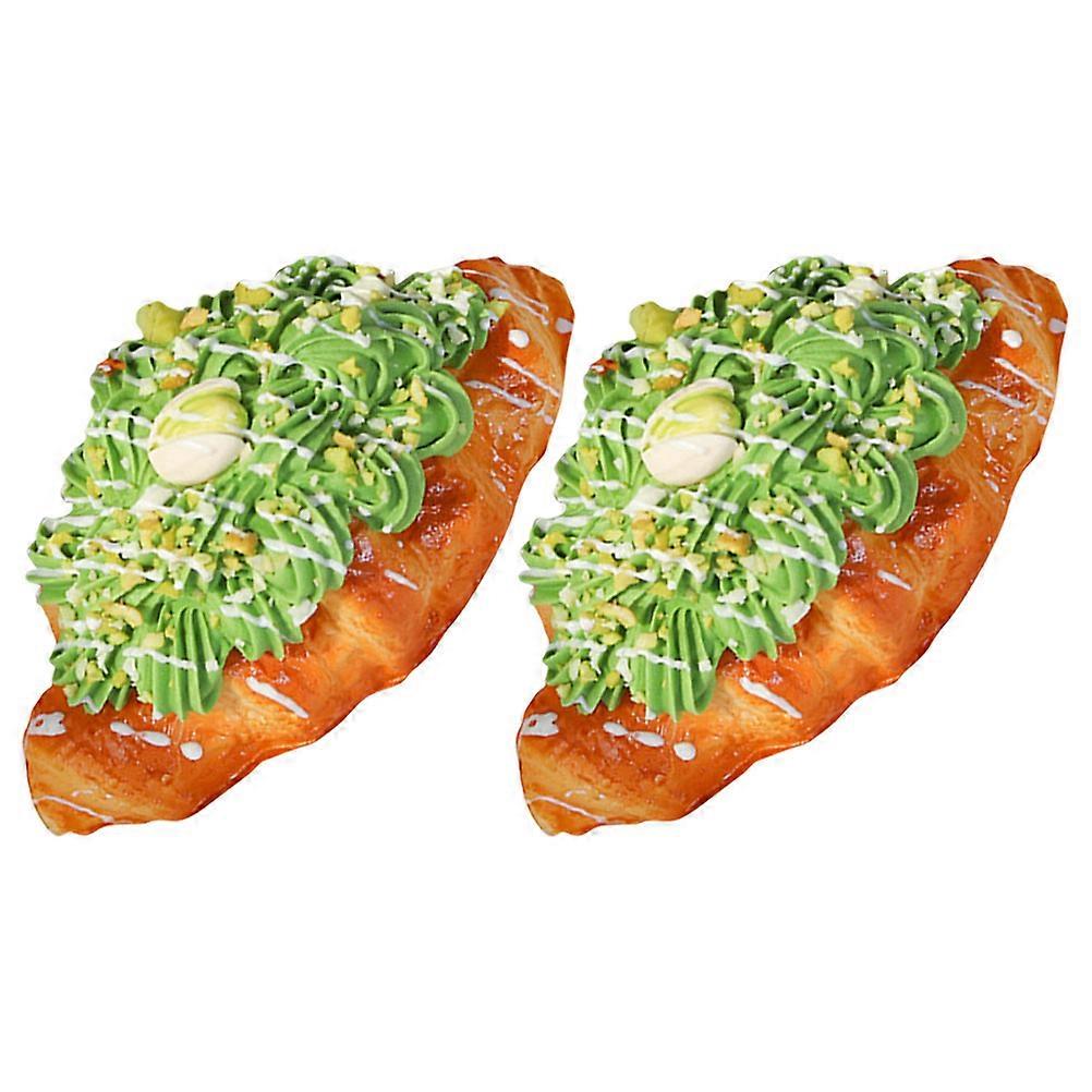 Artificial Croissant Simulation Bread Model for Display 2Pcs PU Bread Prop
