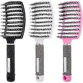 Dieses 3er-Pack belüfteter, gebogener Haarbürsten ist für alle Haartypen geeignet und kann zum Stylen verwendet werden.