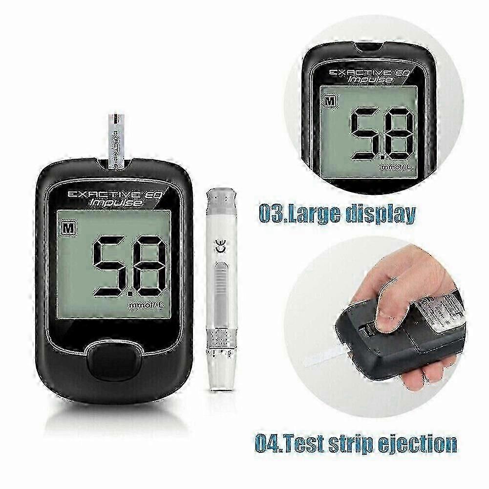 Smart Digital Display Glucometer Portable Blood Sugars Test Kit with Glucometer Strips