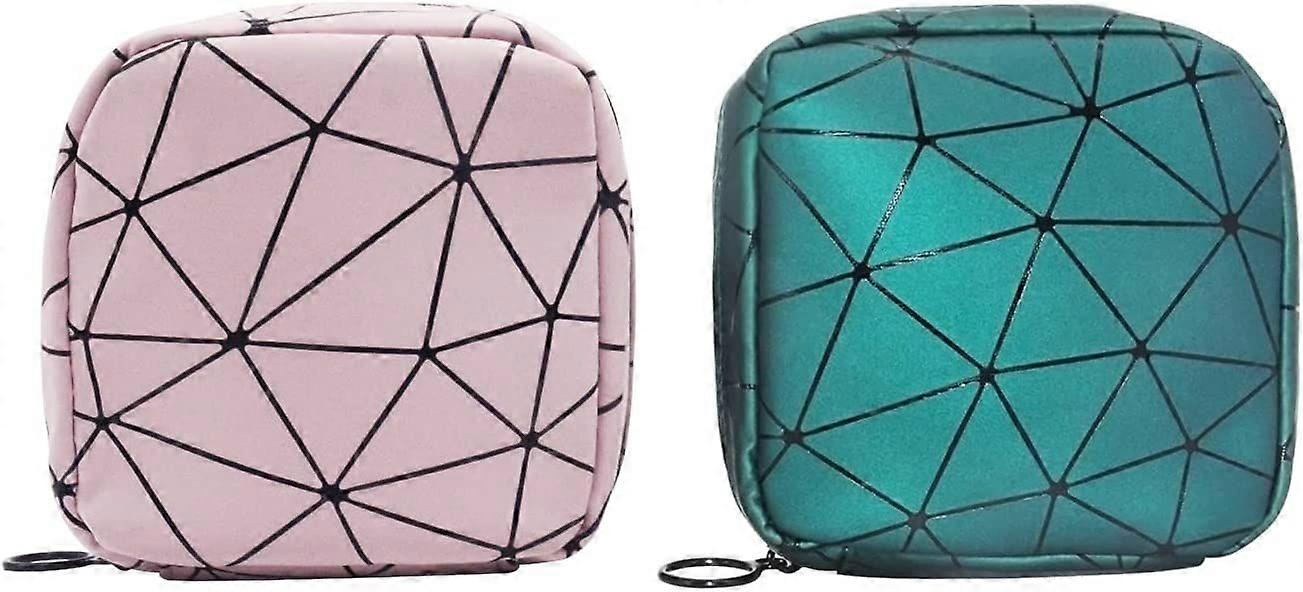 2Pcs Sanitetsbindpose Menstruasjonskoppveske Mini Myntveskeholder Bærbare bindbindputer