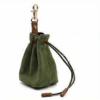 Waterproof Canvas Dog Treat Training Pouch with Clip and Drawstring - Portable Pet Snack Bag for Outdoor Feeding and Training