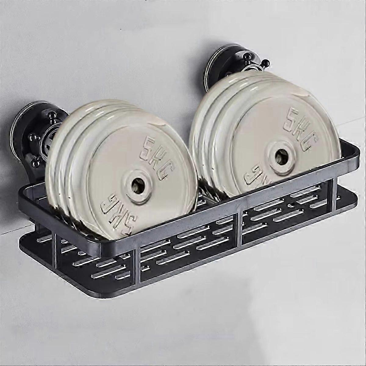 Wall-Mounted Bathroom Storage Rack - Suction Cup Style Bracket