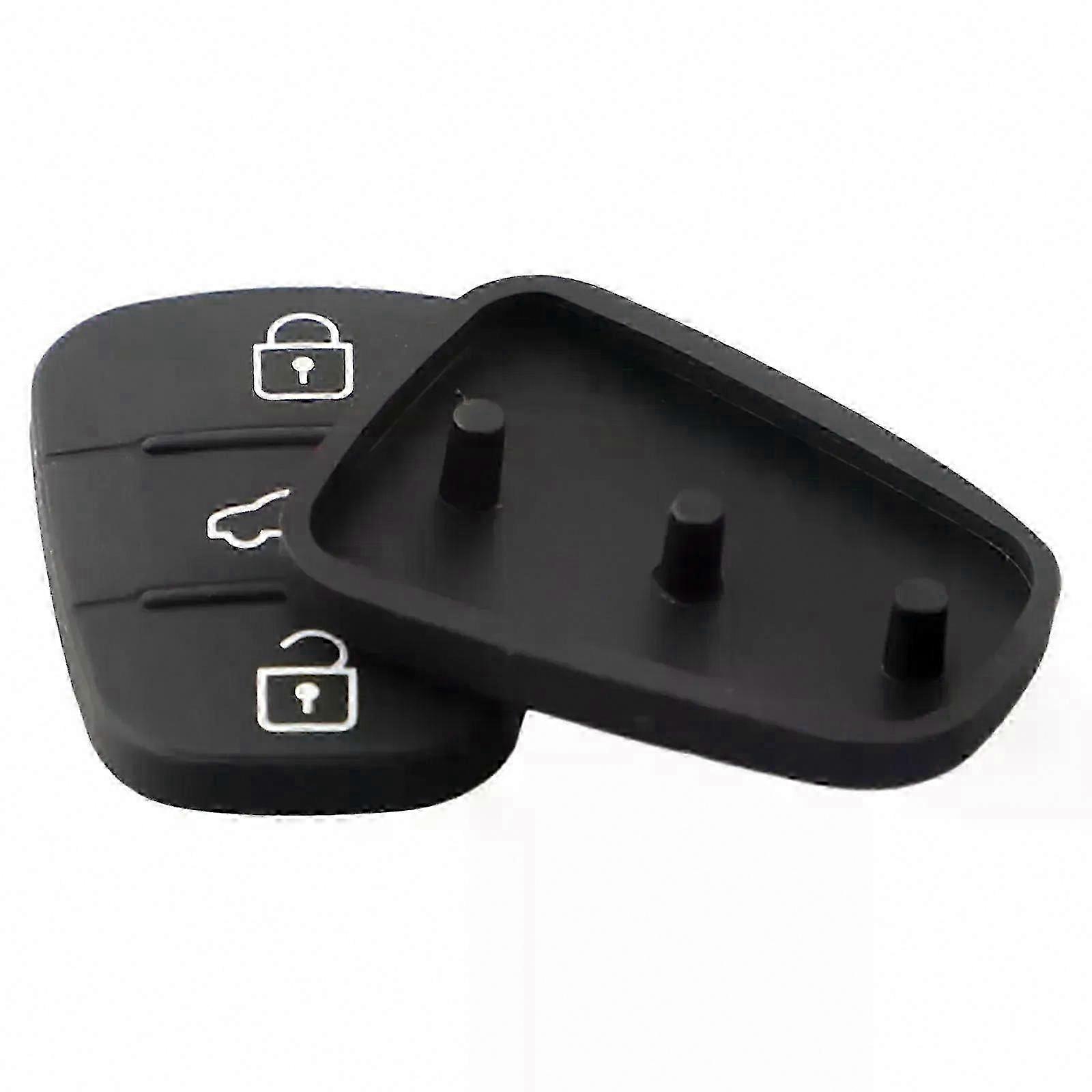 2Pcs Replacement Rubber 3 Button Pad Compatible with Hyundai I10/I20/I30 Remote Key Shell
