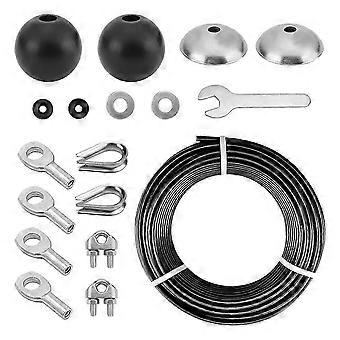 32.8Ft Cable Replacement Kit for Gym Pulley, 5.0mm Steel Wire Rope for LAT Pulldown, Low Row, Home Gym Machine