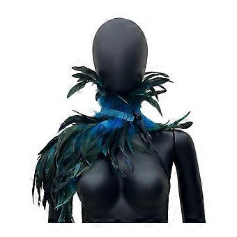 Jikaix Gotisk Stil Sjal Påfågelkostym Dam Sjal Spets Fjäderhalsduk Vintage Gotisk Kap Karneval Halloween Karnevalkostym