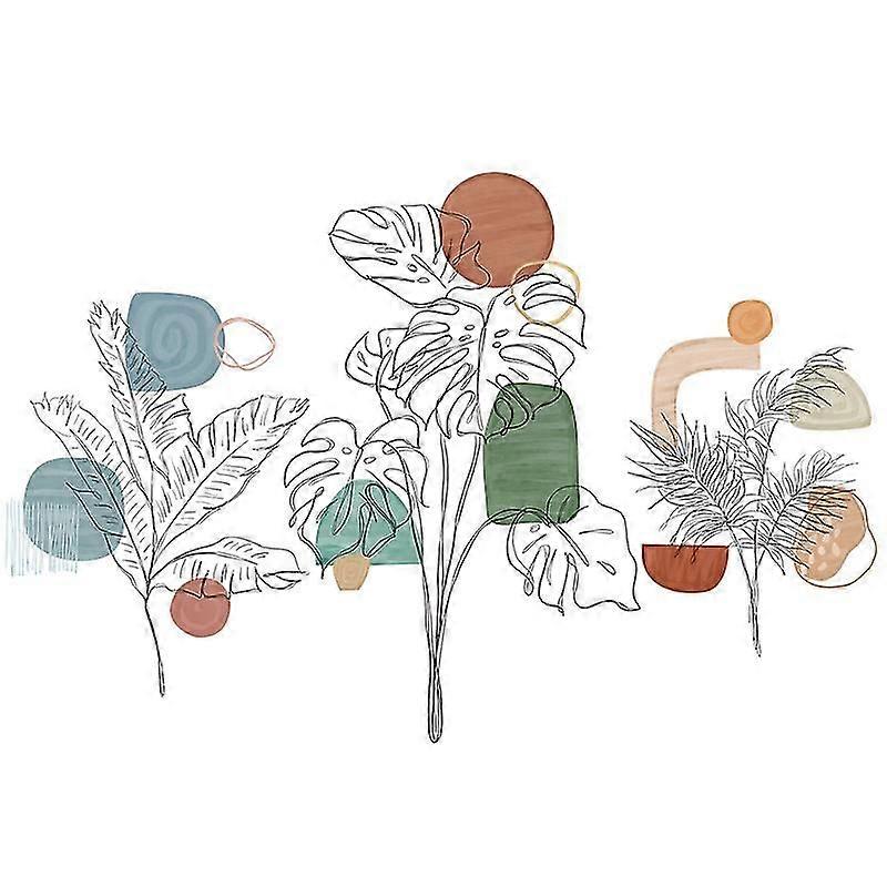 1pc Simple Plants Wall Stickers Boho Style