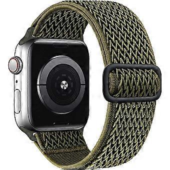 Kompatibel mit dehnbarem Apple Watch Band 38 mm 40 mm 41 mm 42 mm 44 mm 45 mm für Männer Frauen Kinder Verstellbares elastisches geflochtenes iWatch-Band aus geflochtenem Nylon für Series 7 6