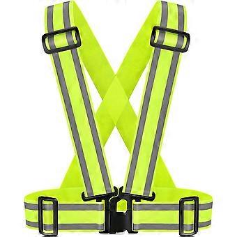 High Visibility straps |Safety Vest |Adjustable & Elastic | Reflective Running Gear for Jogging,Walking,Cycling,Construction Workers,Motorcycle,Men,Wo