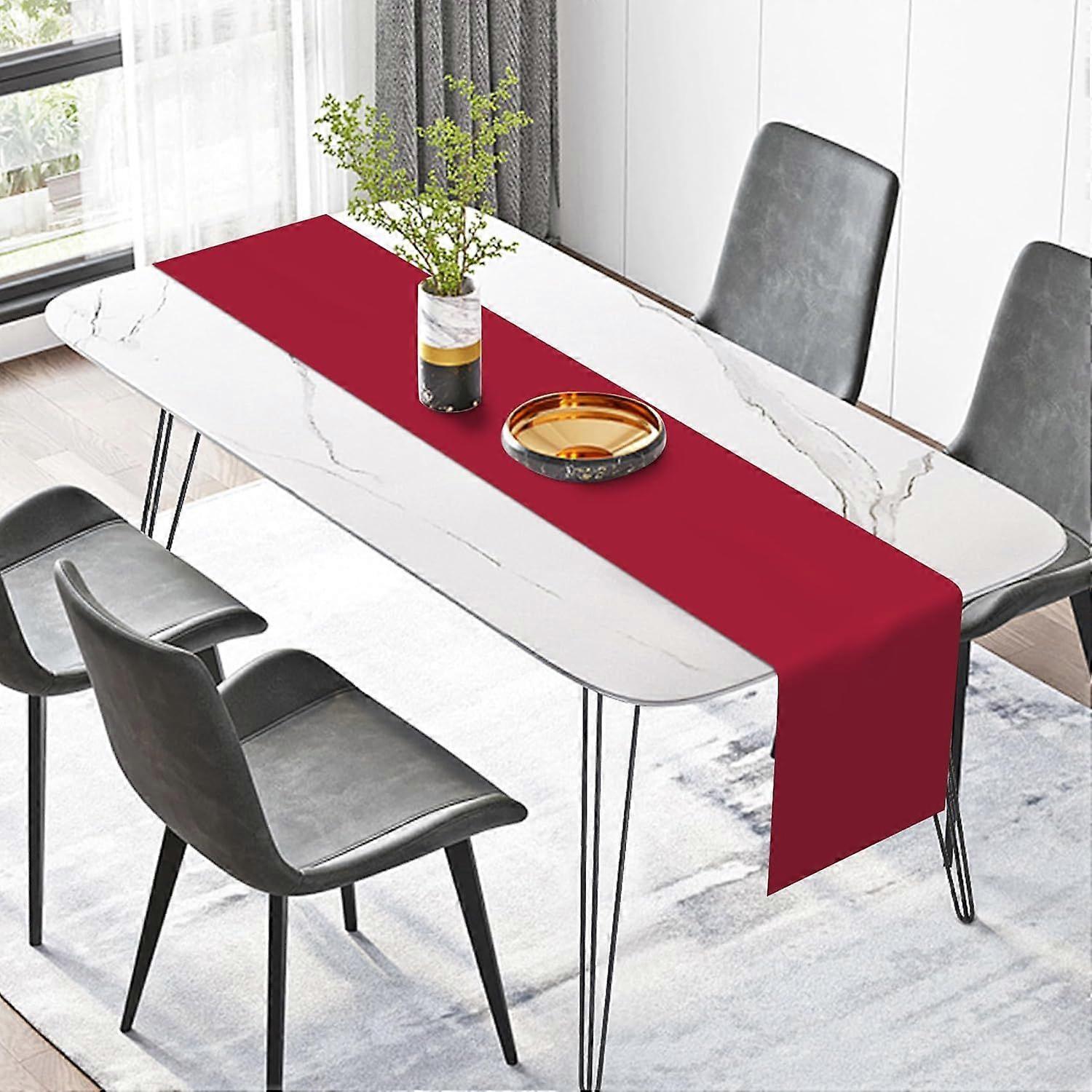 Red Table Runner 72 Inches Long,Linen Table Runner for Kitchen Dining Table