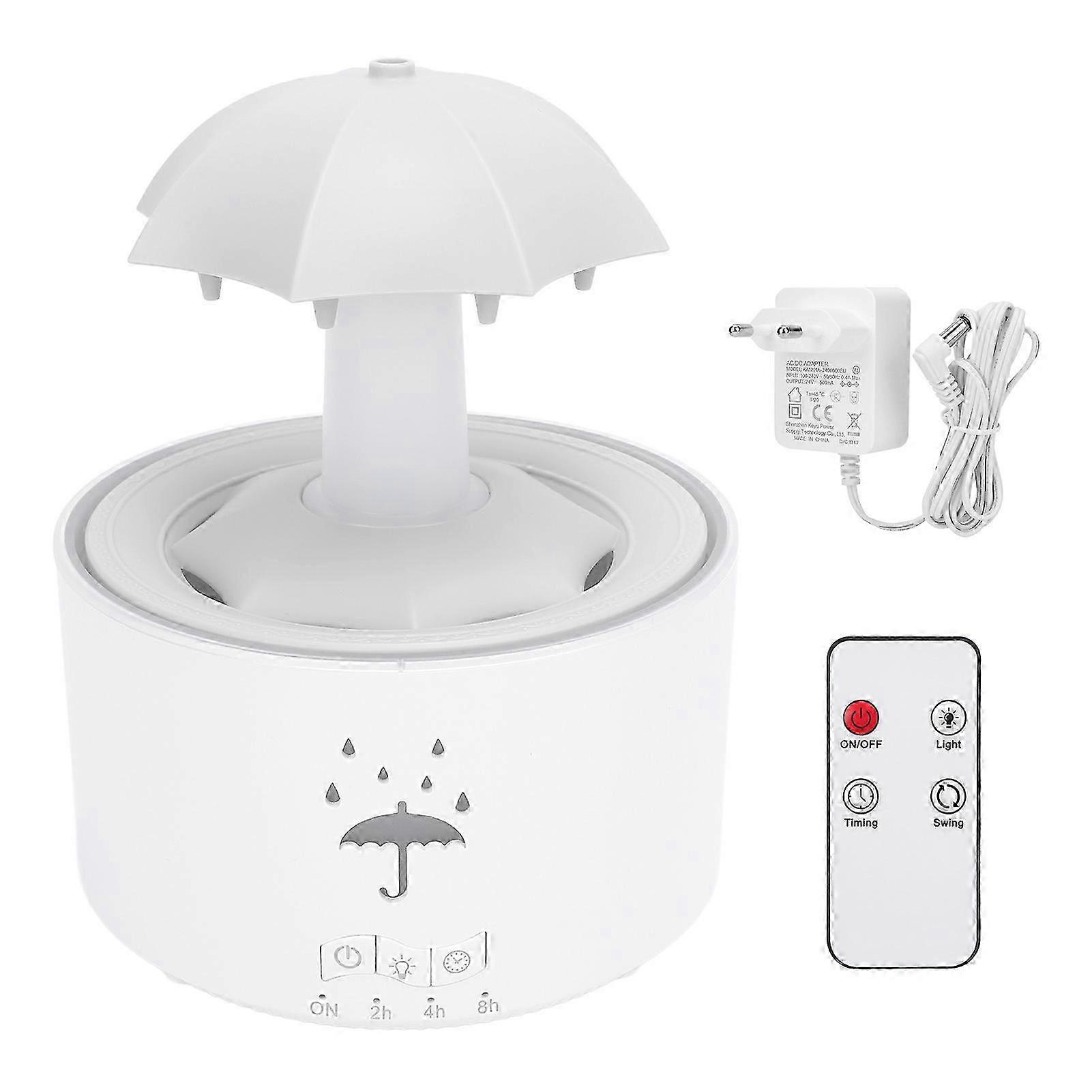 Rotating Umbrella Humidifier 300ML with Water Drip Effect, 7 LED Lights, Timer, Remote Control