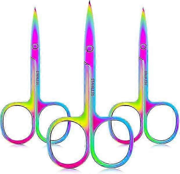 Nail scissors, 3-piece set, large finger ring and curved blade, practical