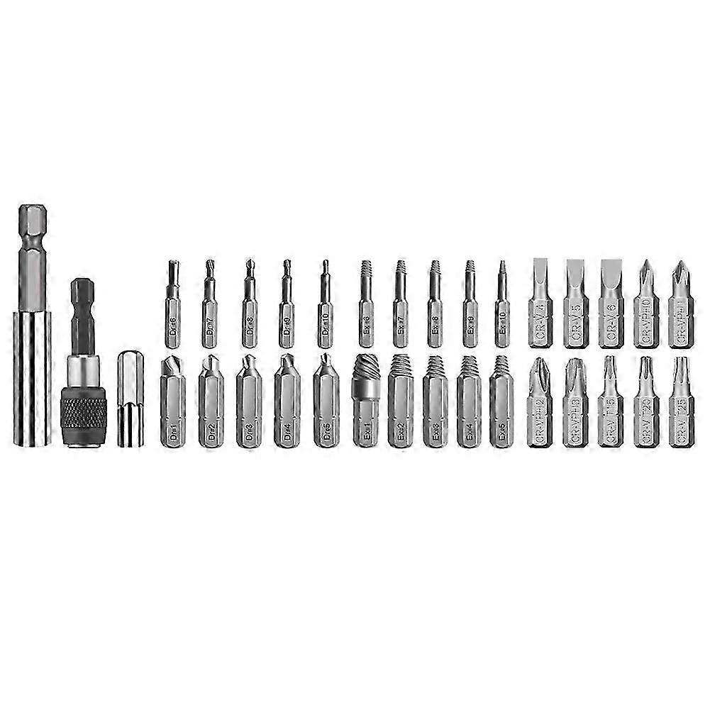 33Pcs Screw Extractor Kit & Screwdriver Bits Set Easy Out Stripped Screw Bolt Extractor Set