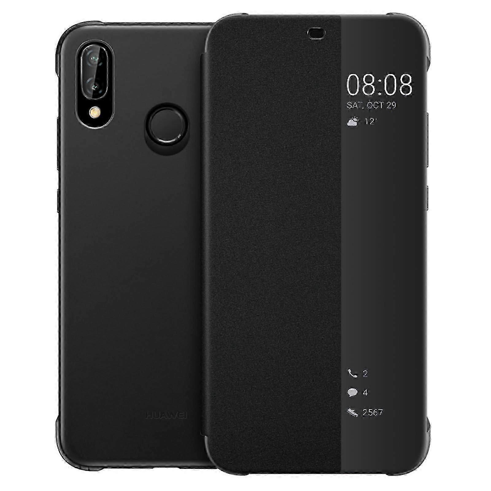 Smart View Flip Case Compatible with Huawei P20 Lite, Dark Blue