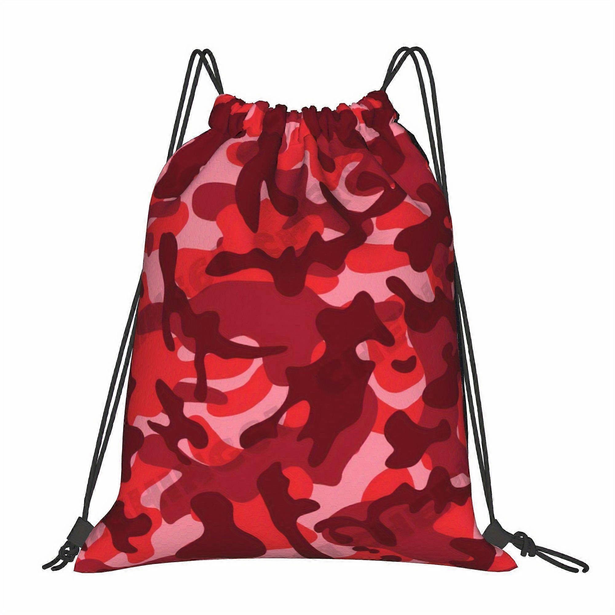 2D Flat Drawstring Bag, Drawstring Pouch, Hypnotic Colors False Camouflage-Cqazw