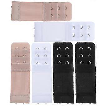 6pcs Frauen Bequeme BH Extenders Elastische Verlängerung Schnalle BH Verlängerter Träger (2 Haken, Schwarz, Aprikose, Weiß)
