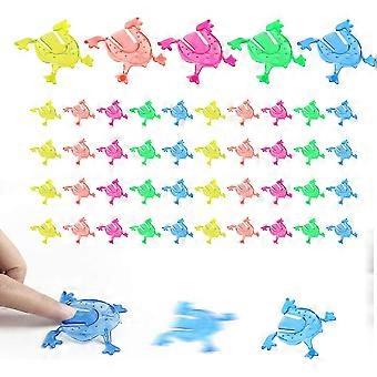 40 Pieces Bouncing Frog Toys, Jumping Toys, Mini Frog Toys, Parent-Child Toys, Party Game Props for Kids (Random Colors)-xxy