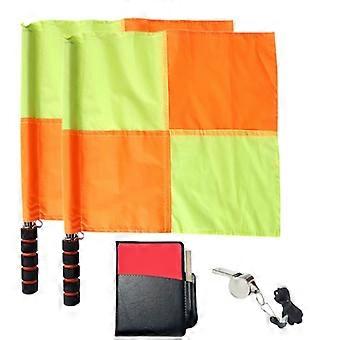 Set di bandiere per arbitri di calcio, cartellini rossi e gialli con quaderno e matita, allenatore, arbitro, acciaio inossidabile
