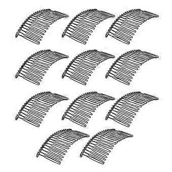10pcs Hair Comb Pin Vintage Accessories Iron compatible with Women Lady DIY Hair Styling (Black)