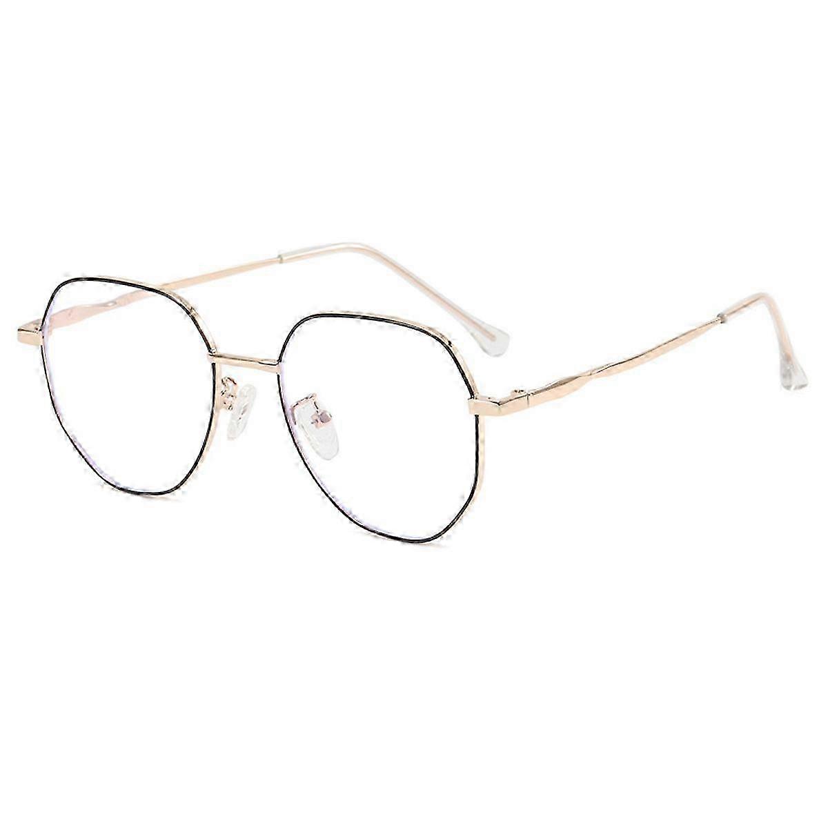 Smooth-Hinge Polygonal Blue Light Glasses