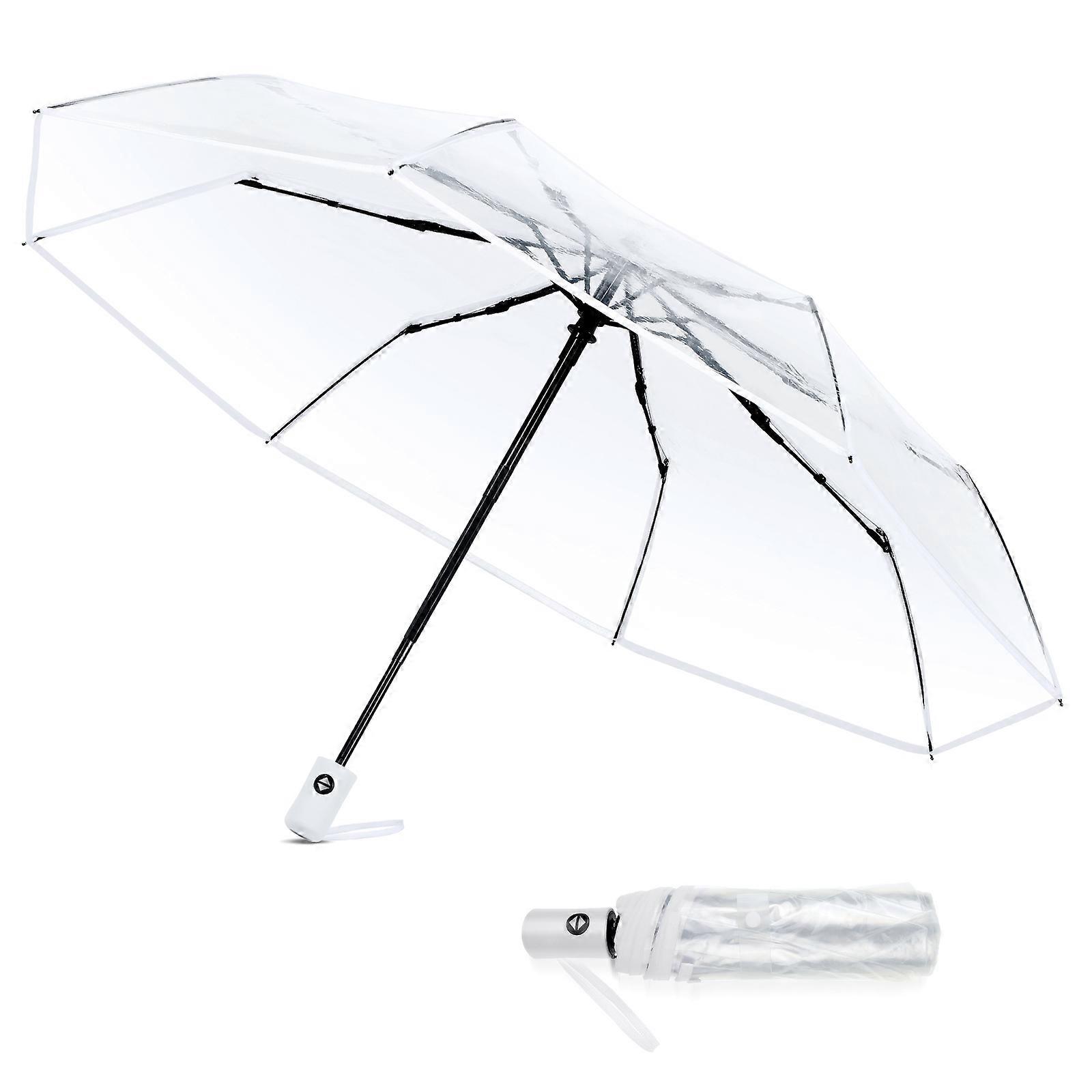 Clear Folding Umbrella Auto Open Close Function 1Pcs Portable Folding Umbrella for Rain