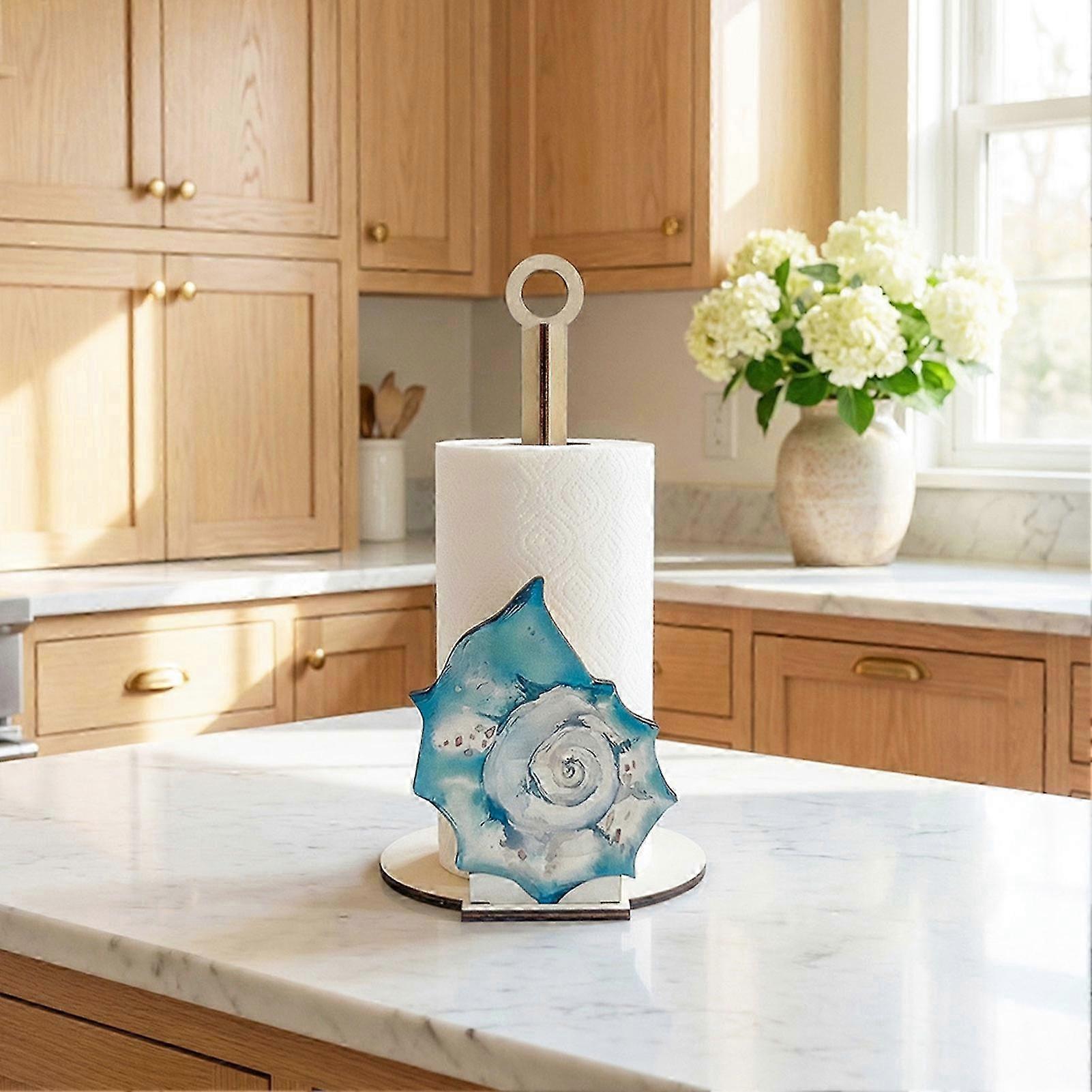 Ocean Style Solid Wood Paper Towel Holder