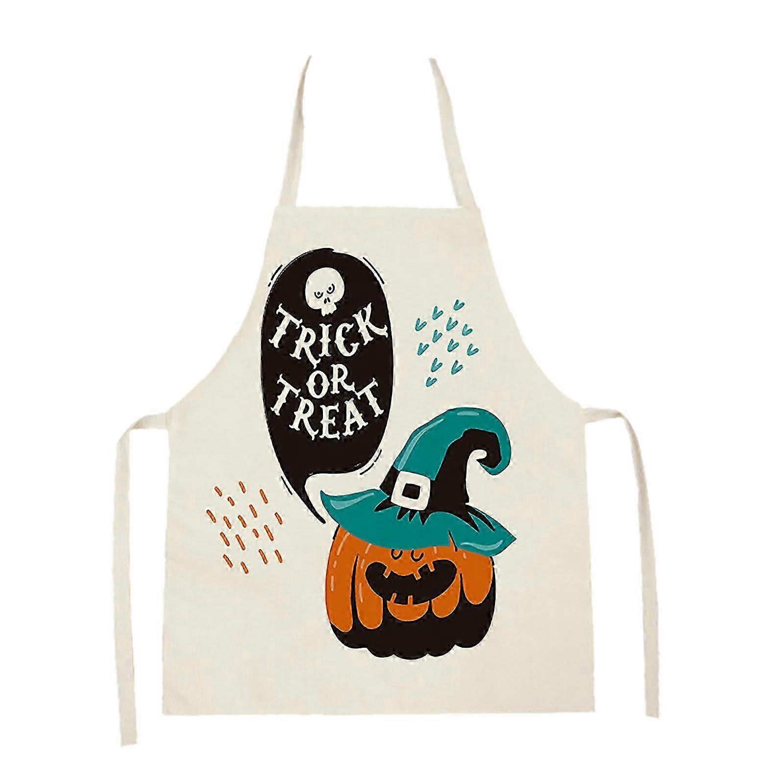 Halloween-Themed Black Apron